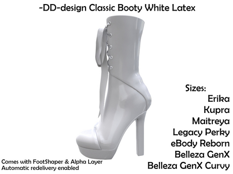 Second Life Marketplace - -DD-design Classic Booty White Latex